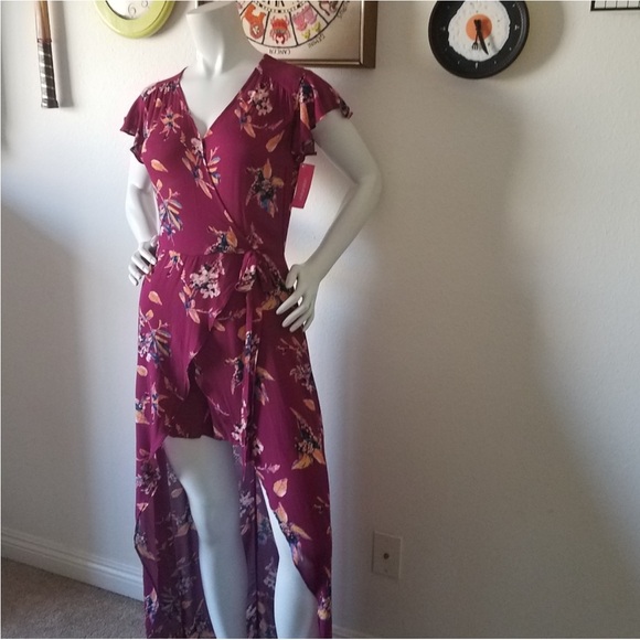 NWT! Xhilaration Pink Floral Maxi Romper - S - Picture 4 of 6